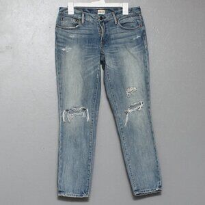 Able the slouch distressed boyfriend fit light wash denim jeans